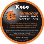 K969 Tenacious Matt Black Gaffer Tape 48mm x 30 metre 1